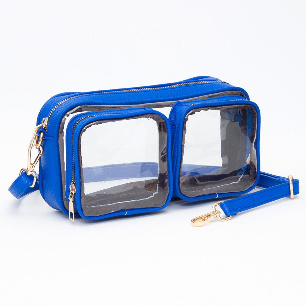 Сумка-кроссбод с двумя передними карманами из прозрачной искусственной кожи FASHNZFAB, синий
Сумка-кроссбод с двумя передними карманами из прозрачной искусственной кожи FASHNZFAB, синий