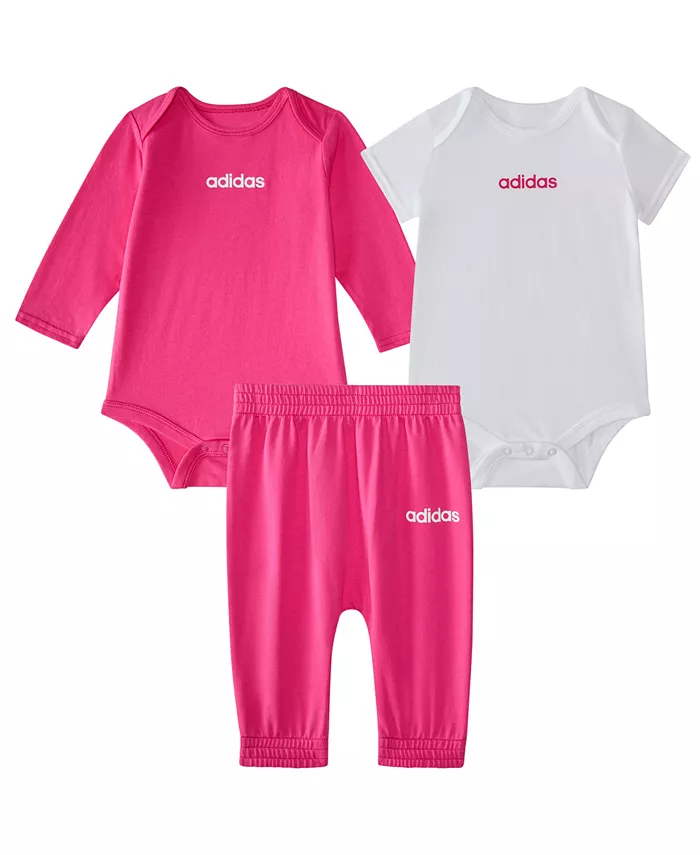 Детский набор для девочек из 3 предметов: боди с логотипом и штанишки Adidas, мультиколор
Детский набор для девочек из 3 предметов: боди с логотипом и штанишки Adidas, мультиколор