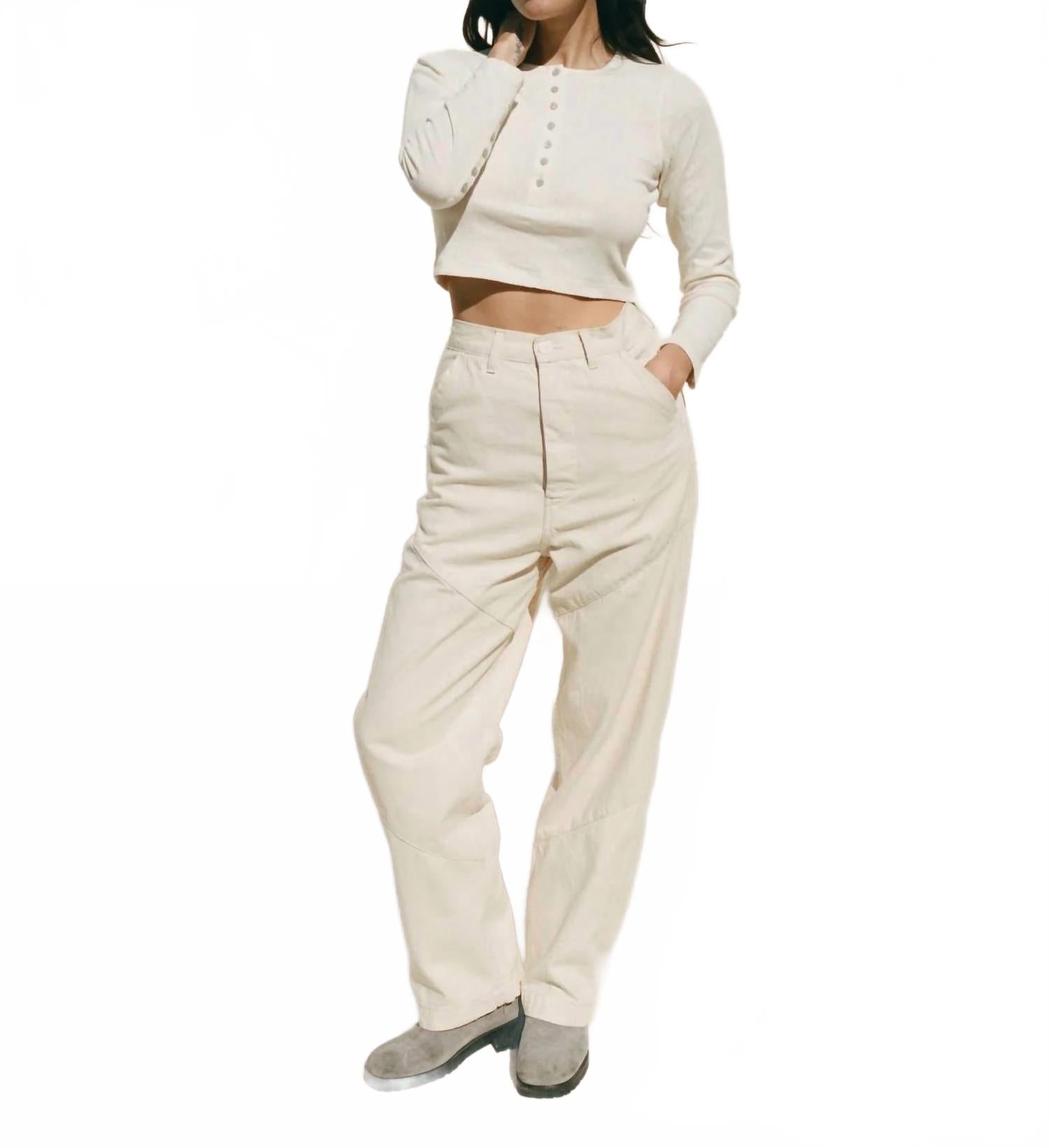 Кремовые брюки с рельефными швами Emma Rothkopf 
Кремовые брюки с рельефными швами Emma Rothkopf