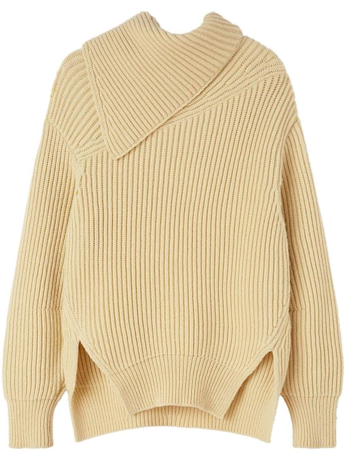 Jil Sander джемпер в рубчик с драпированным воротником, нейтральный цвет
Jil Sander джемпер в рубчик с драпированным воротником, нейтральный цвет