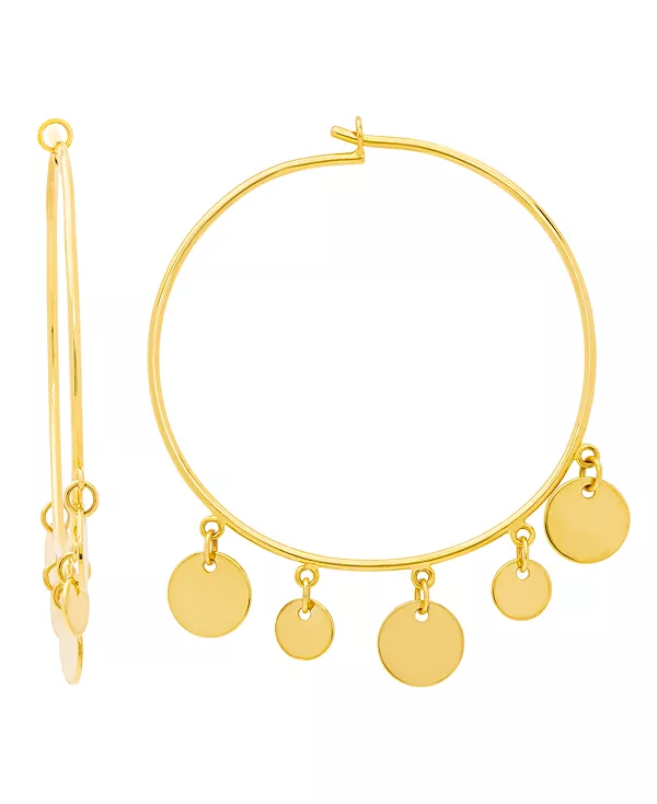 Позолоченные серьги-кольца с подвесками в виде дисков Macy'S, gold-plated
Позолоченные серьги-кольца с подвесками в виде дисков Macy'S, gold-plated