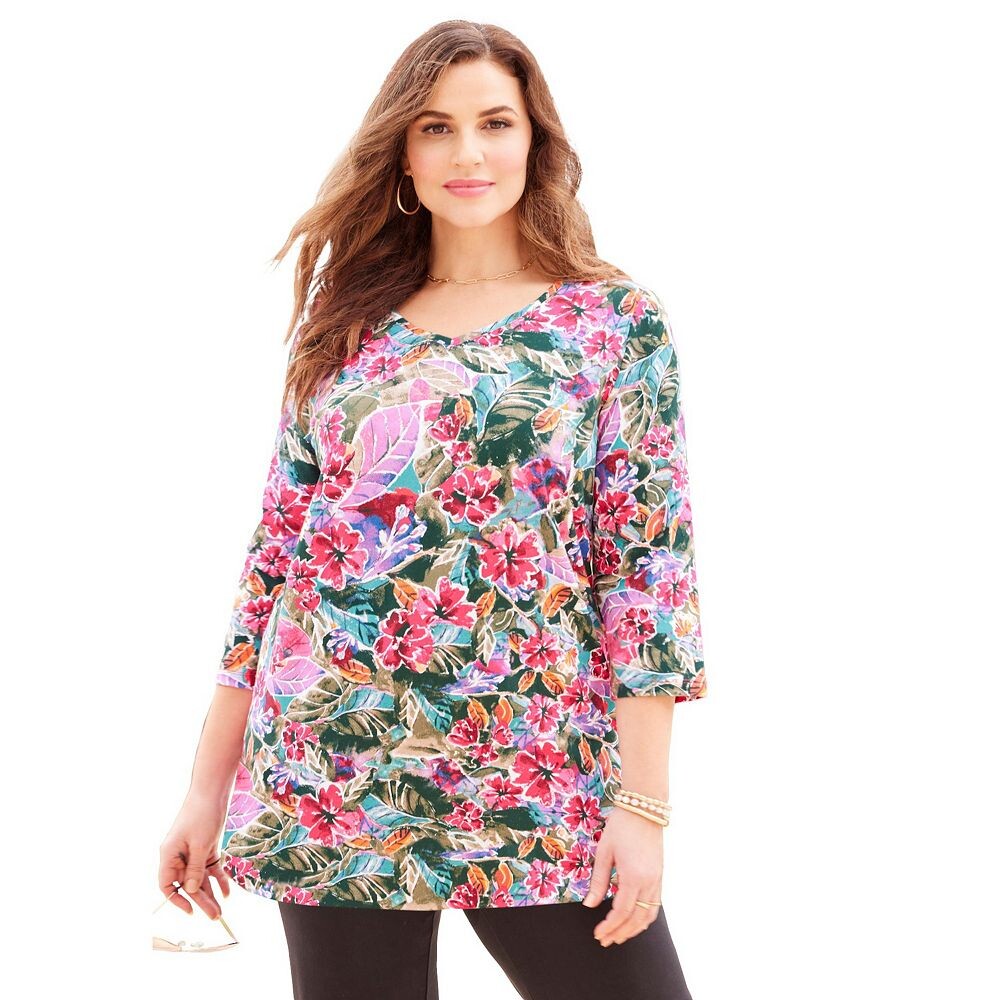 Женская футболка Suprema размера плюс с v-образным вырезом и рукавами 3/4 Catherines, цвет Multi Watercolor
Женская футболка Suprema размера плюс с v-образным вырезом и рукавами 3/4 Catherines, цвет Multi Watercolor