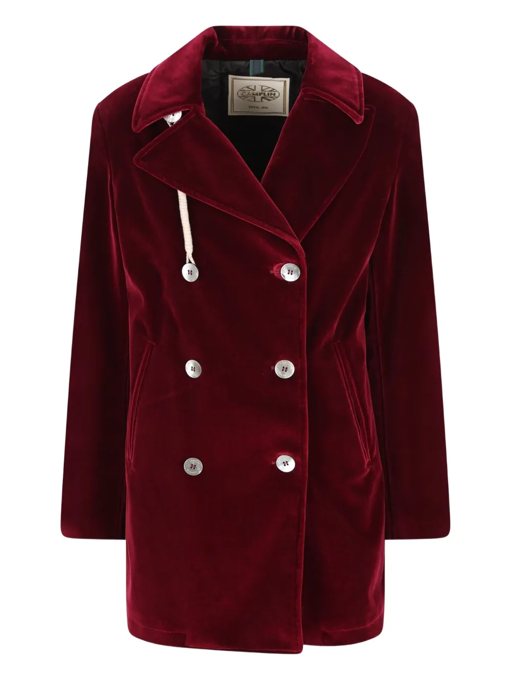 Двубортное бархатное пальто Camplin, красный 
Двубортное бархатное пальто Camplin, красный
