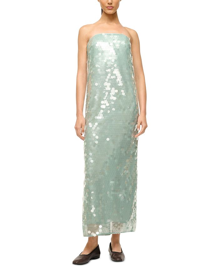 Платье без бретелек с пайетками Casey STAUD, зеленый
Платье без бретелек с пайетками Casey STAUD, зеленый