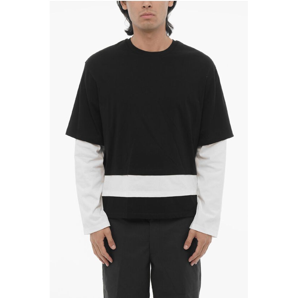 Футболка с круглым вырезом и длинными рукавами, двухцветная, в стиле READY-STYLE Neil Barrett, Black 
Футболка с круглым вырезом и длинными рукавами, двухцветная, в стиле READY-STYLE Neil Barrett, Black