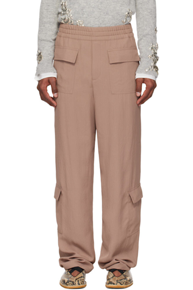 Брюки-карго из розового твила Dries Van Noten
Брюки-карго из розового твила Dries Van Noten