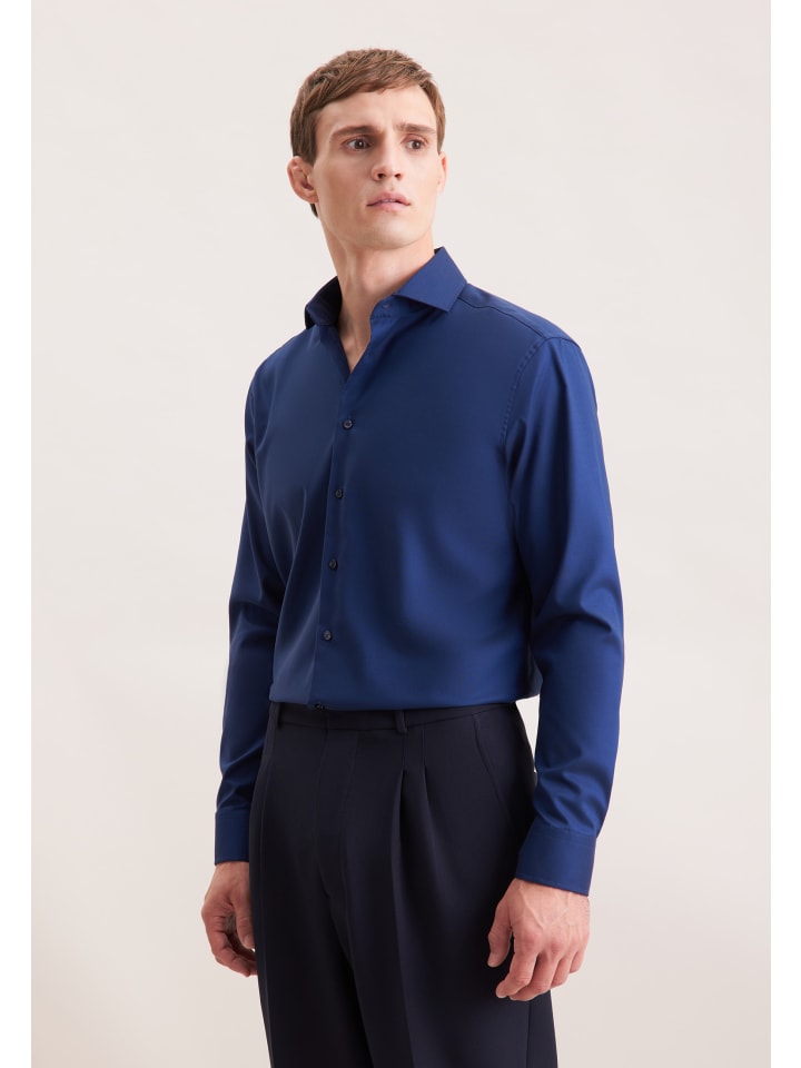 Деловая рубашка, стандартного размера, темно-синего цвета Seidensticker
Деловая рубашка, стандартного размера, темно-синего цвета Seidensticker