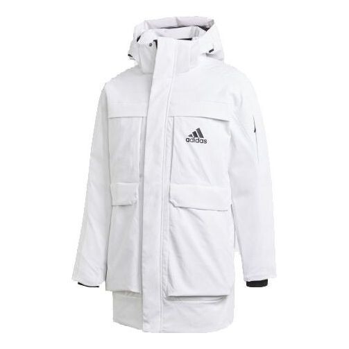 Пуховик adidas Full-length zipper Cardigan Multiple Pockets Down Jacket Couple Style White, белый 
Пуховик adidas Full-length zipper Cardigan Multiple Pockets Down Jacket Couple Style White, белый