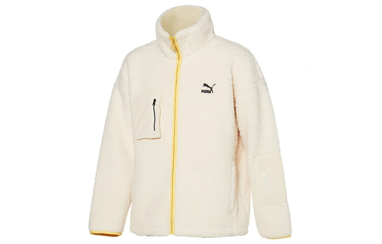 Бархатная куртка унисекс белая Puma, белый 
Бархатная куртка унисекс белая Puma, белый