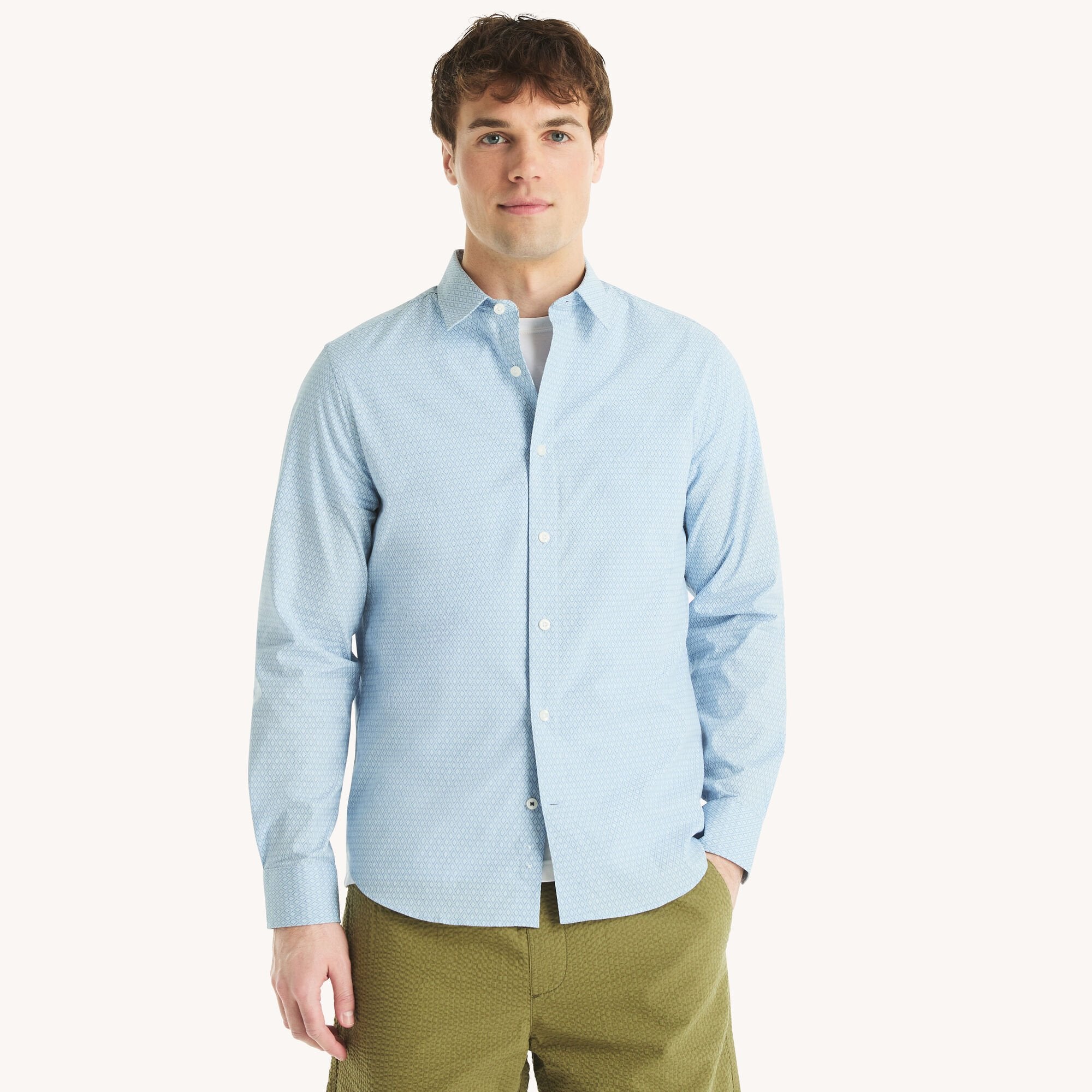 Мужская приталенная рубашка Nautica с принтом, устойчивая к складкам, цвет crystal bay blue
Мужская приталенная рубашка Nautica с принтом, устойчивая к складкам, цвет crystal bay blue