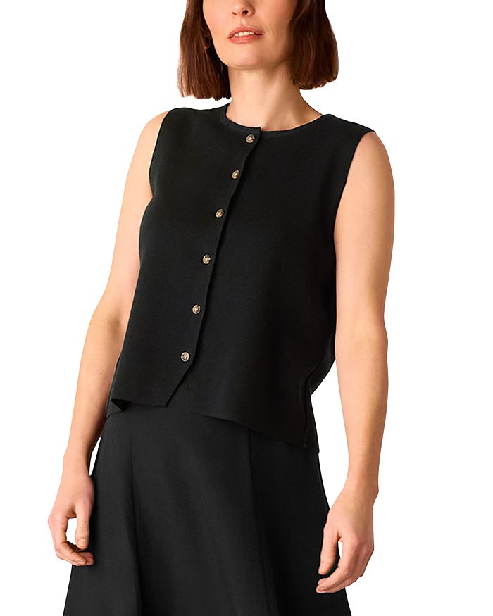 Трикотажный топ Люси с пуговицами спереди Whistles, черный
Трикотажный топ Люси с пуговицами спереди Whistles, черный