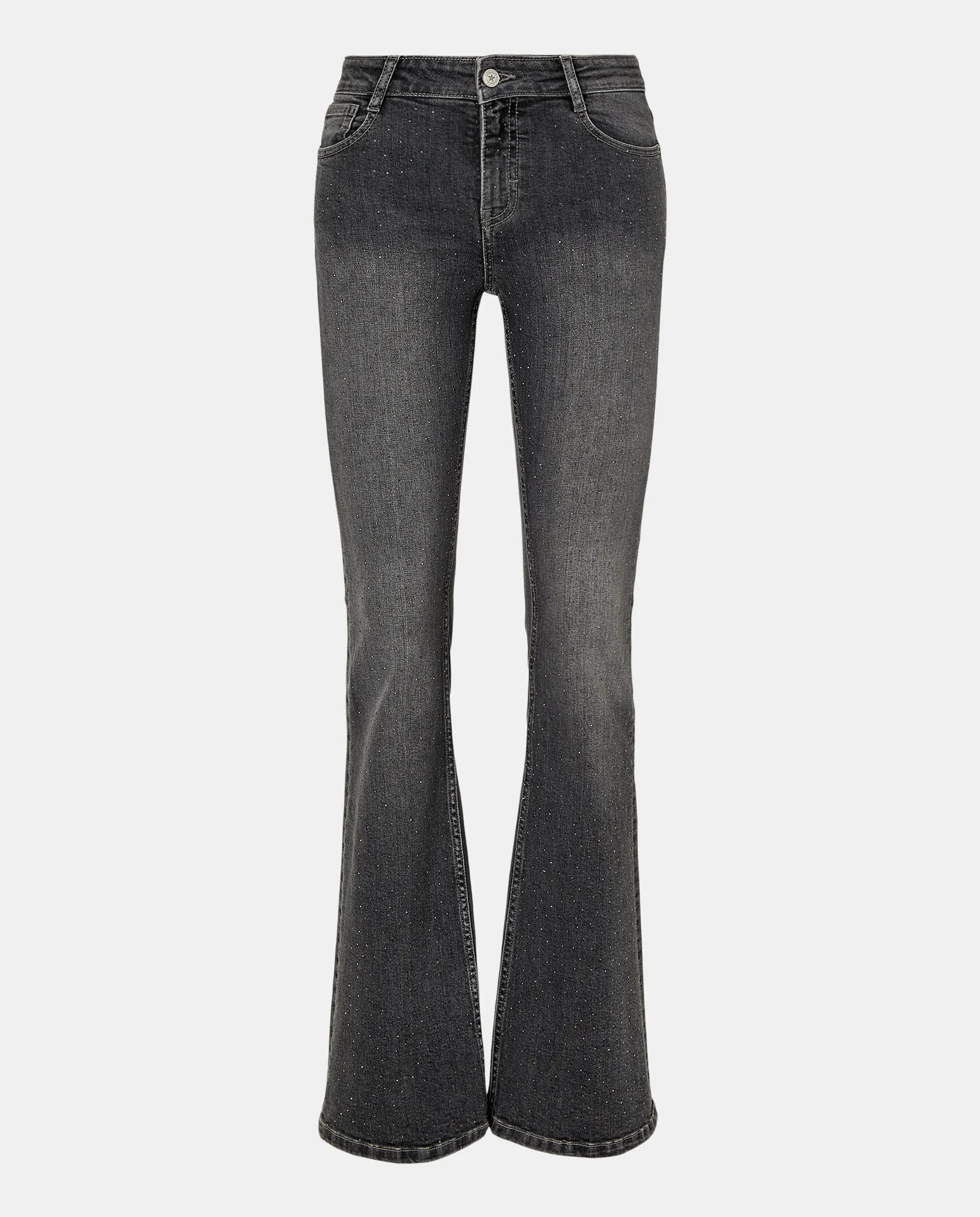 Женские джинсы-клеш со стразами Green Coast, серый
Женские джинсы-клеш со стразами Green Coast, серый