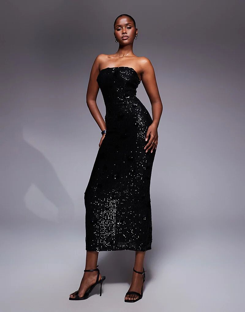 Платье-бандо макси TFNC с черными пайетками
Платье-бандо макси TFNC с черными пайетками