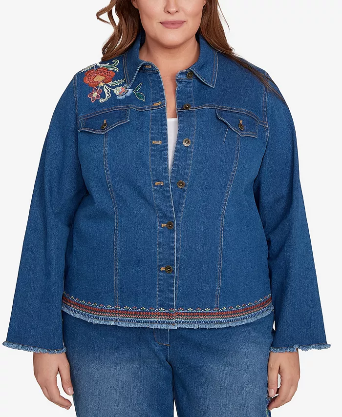 Джинсовая куртка El Paso размера Plus с цветочной вышивкой и виноградной лозой Alfred Dunner, синий
Джинсовая куртка El Paso размера Plus с цветочной вышивкой и виноградной лозой Alfred Dunner, синий