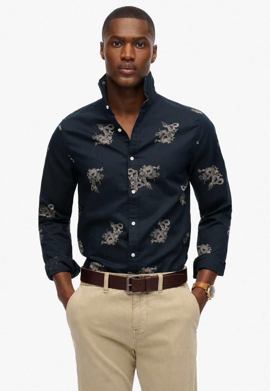 Рубашка Slim Fit на пуговицах Superdry, темно-синий
Рубашка Slim Fit на пуговицах Superdry, темно-синий