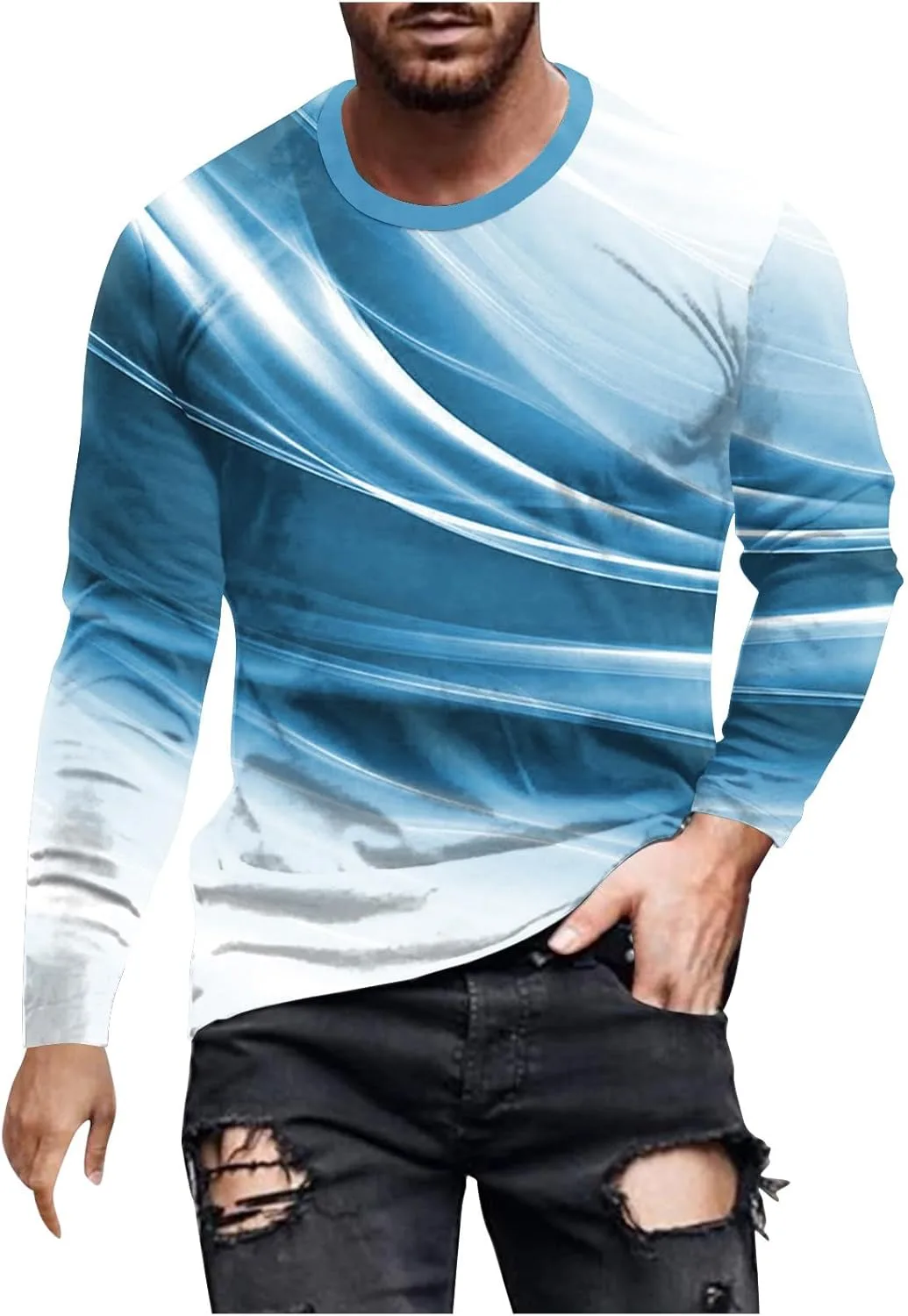 Мужская футболка с длинным рукавом Casual Loose Fit Crewneck с принтом Beam Print
Мужская футболка с длинным рукавом Casual Loose Fit Crewneck с принтом Beam Print