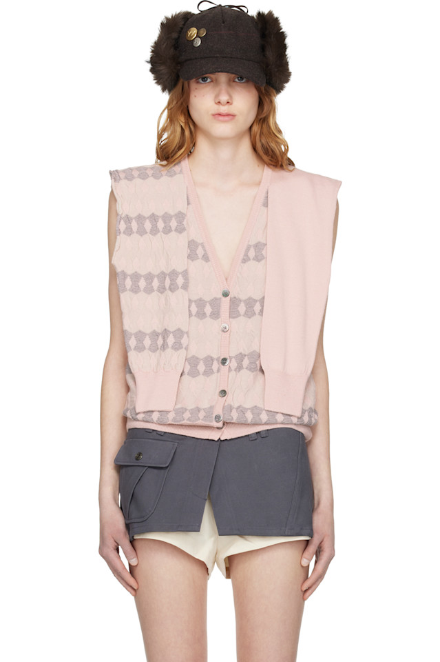 Жаккардовый кардиган с многослойными рукавами Open Yy, розовый
Жаккардовый кардиган с многослойными рукавами Open Yy, розовый