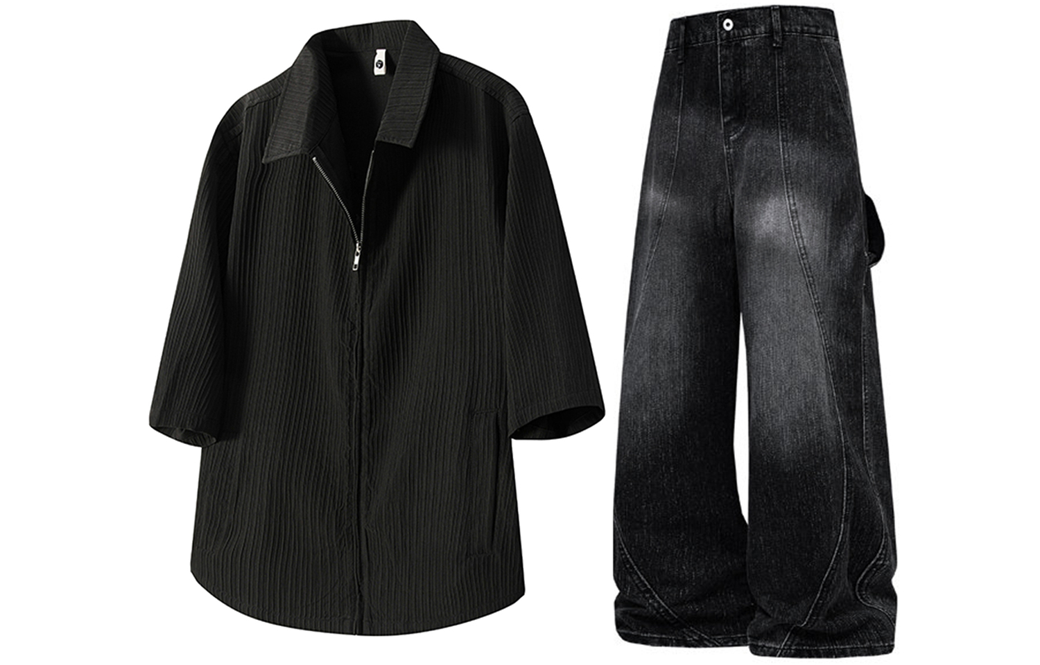 Повседневная спортивная одежда унисекс с лацканами умеренного кроя X1617, черный top+черный pants
Повседневная спортивная одежда унисекс с лацканами умеренного кроя X1617, черный top+черный pants