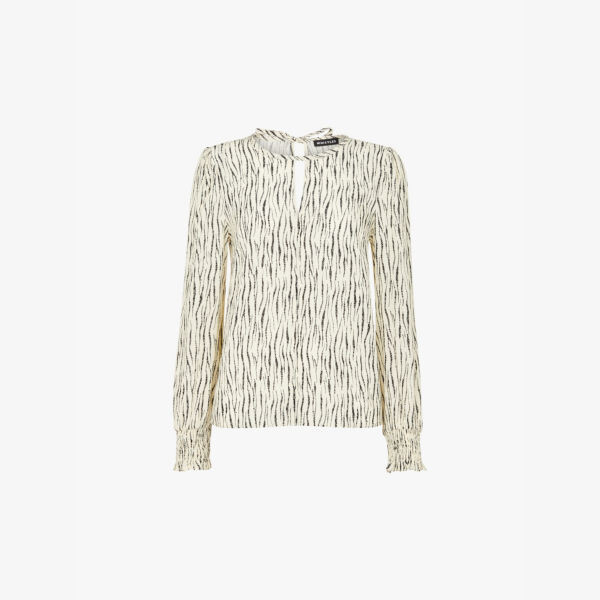 Тканая блузка с узором в полоску «шибори» Whistles, бежевый
Тканая блузка с узором в полоску «шибори» Whistles, бежевый