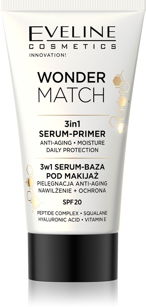 Wonder Match база под макияж три в одном Eveline Cosmetics, spf 20+ 30 мл
Wonder Match база под макияж три в одном Eveline Cosmetics, spf 20+ 30 мл