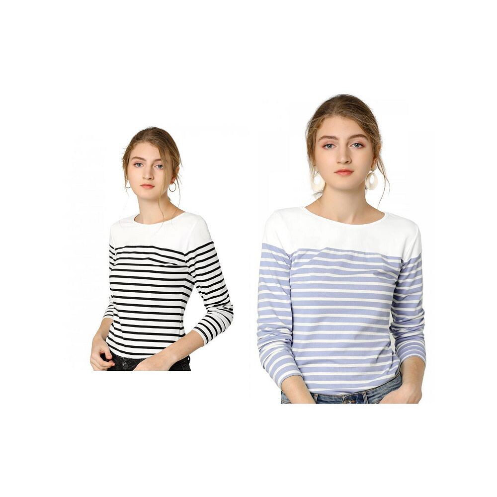 Набор из 2 женских повседневных футболок в полоску с длинными рукавами и цветными блоками ALLEGRA K, цвет Black White Light Blue
Набор из 2 женских повседневных футболок в полоску с длинными рукавами и цветными блоками ALLEGRA K, цвет Black White Light Blue
