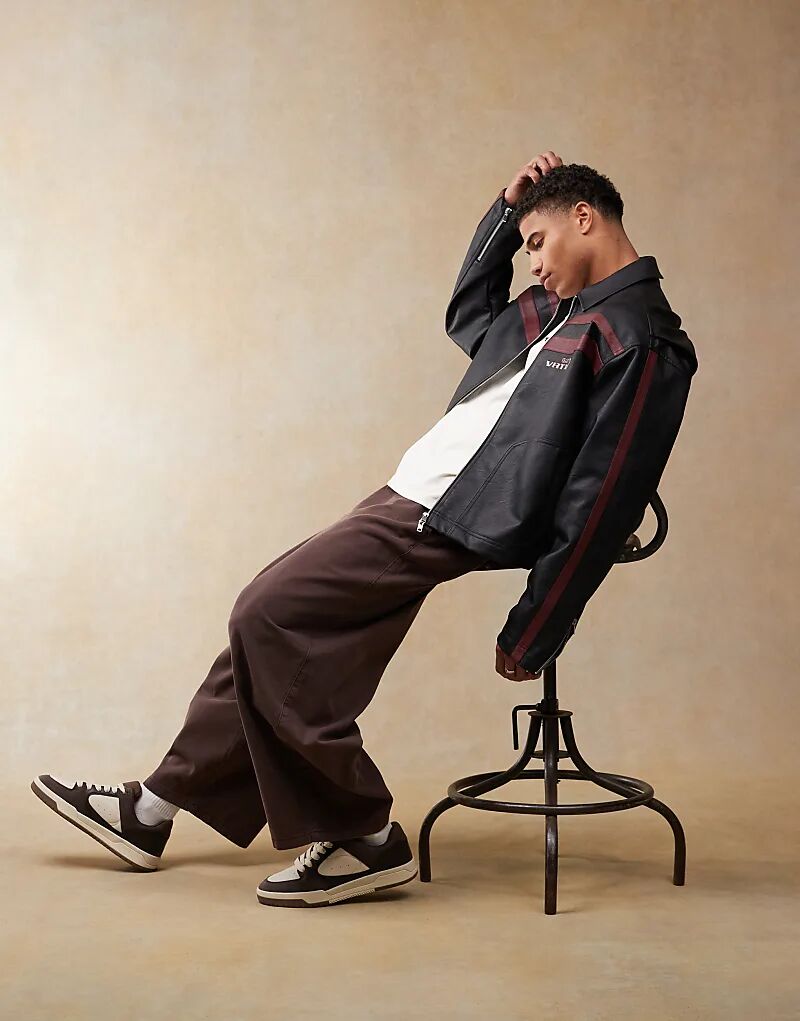 Куртка для мотокросса свободного кроя из искусственной кожи ASOS DESIGN черного цвета с бордовыми полосками, Черный, Куртка для мотокросса свободного кроя из искусственной кожи ASOS DESIGN черного цвета с бордовыми полосками
Куртка для мотокросса свободного кроя из искусственной кожи ASOS DESIGN черного цвета с бордовыми полосками, Черный, Куртка для мотокросса свободного кроя из искусственной кожи ASOS DESIGN черного цвета с бордовыми полосками