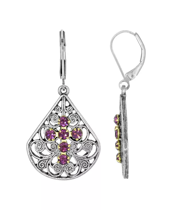 Серьги-Кресты с красным кристаллом и оловянным веером 2028, purple
Серьги-Кресты с красным кристаллом и оловянным веером 2028, purple