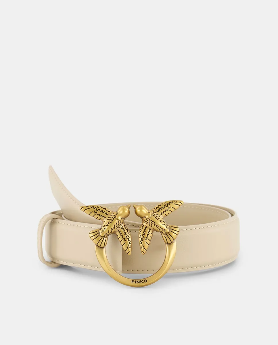 Ремень шириной 3 см с розовой пряжкой Pinko, бежевый
Ремень шириной 3 см с розовой пряжкой Pinko, бежевый