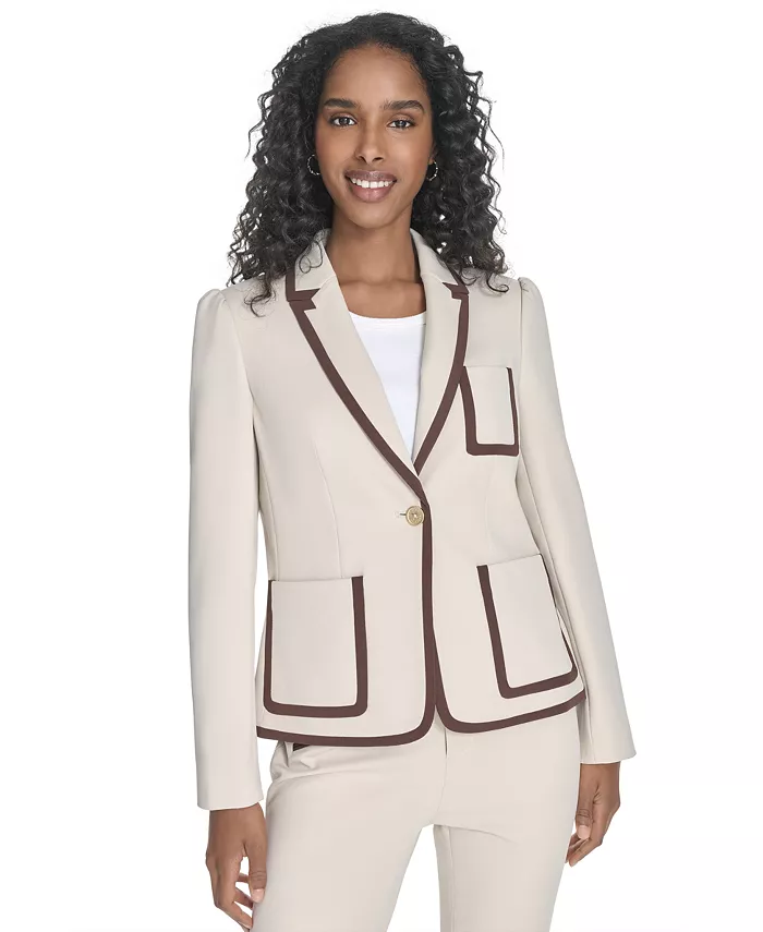 Женский блейзер на одной пуговице с контрастной отделкой Tommy Hilfiger, коричневый/бежевый
Женский блейзер на одной пуговице с контрастной отделкой Tommy Hilfiger, коричневый/бежевый