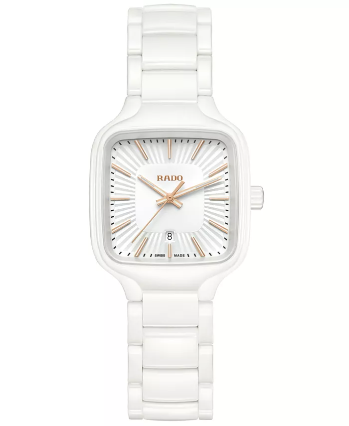 Женские швейцарские часы Swiss True Square с белым высокотехнологичным керамическим браслетом, 29 мм Rado
Женские швейцарские часы Swiss True Square с белым высокотехнологичным керамическим браслетом, 29 мм Rado