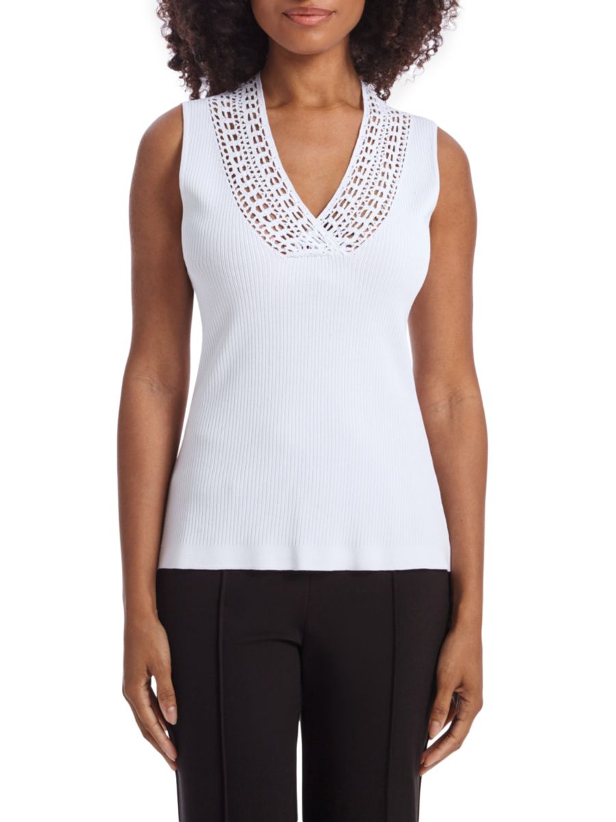 Жилет-свитер с широкими ребрами, связанный крючком Capsule 121, белый
Жилет-свитер с широкими ребрами, связанный крючком Capsule 121, белый