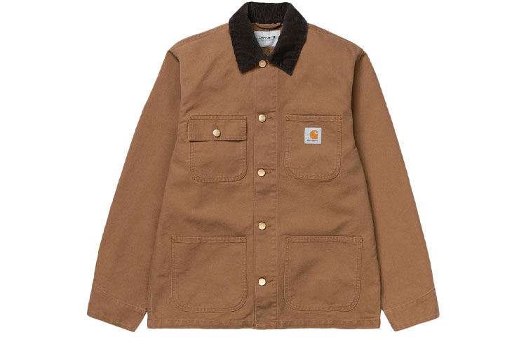 Carhartt WIP Однобортное пальто из органического хлопка Мичиган, Brown 
Carhartt WIP Однобортное пальто из органического хлопка Мичиган, Brown