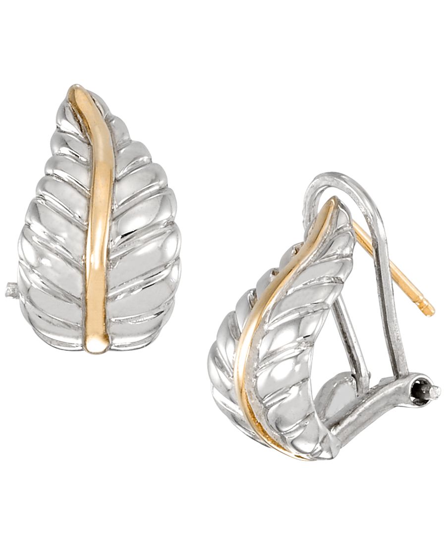 Серьги-гвоздики в форме листьев из 14-каратного желтого золота поверх стерлингового серебра Macy's, Silver
Серьги-гвоздики в форме листьев из 14-каратного желтого золота поверх стерлингового серебра Macy's, Silver