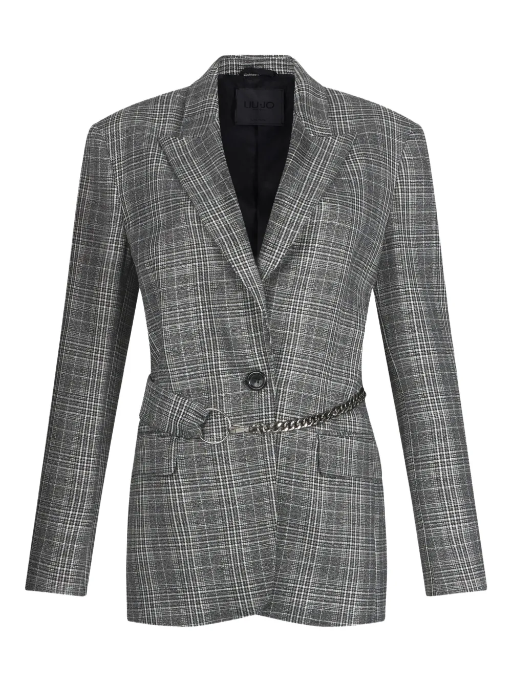 Блейзер в клетку с поясом-цепочкой LIU JO, серый
Блейзер в клетку с поясом-цепочкой LIU JO, серый