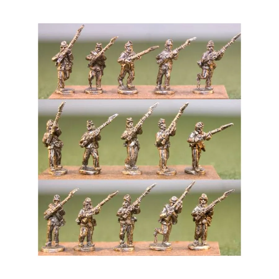 Пехота – наступление с легким снаряжением и рулоном одеял, Blue and the Gray Miniatures - Union (15mm)
