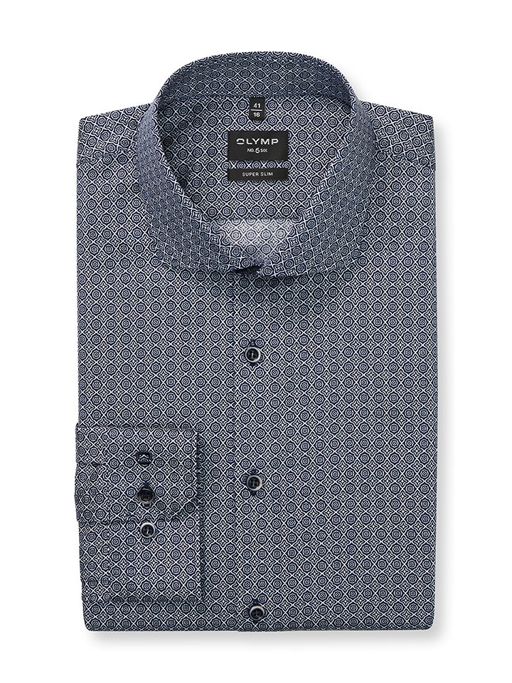 OLYMP Рубашка "№ 6" - облегающего кроя - темно-синего/белого цвета
OLYMP Рубашка "№ 6" - облегающего кроя - темно-синего/белого цвета