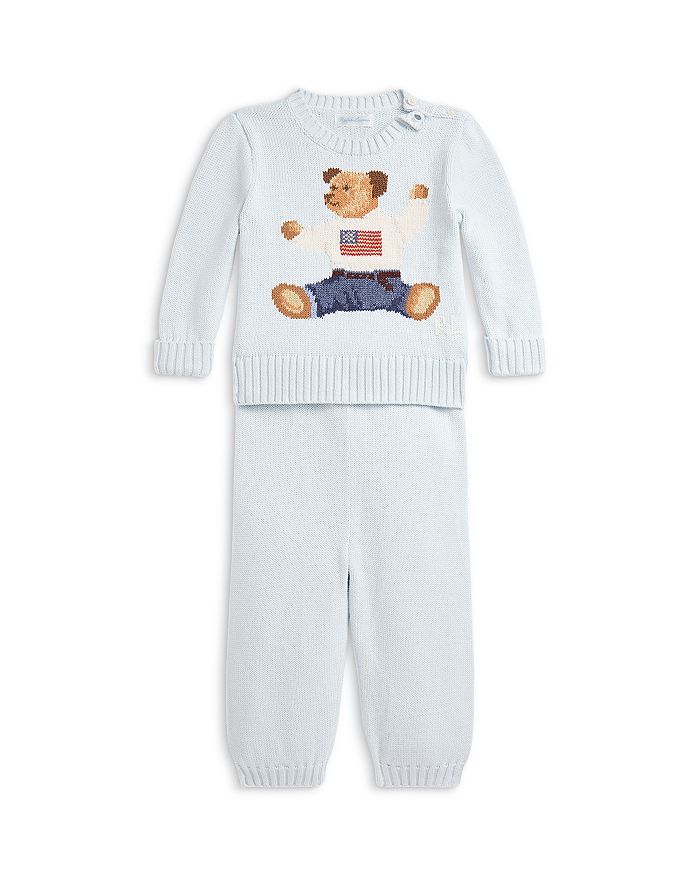 Детский хлопковый комплект из свитера и брюк с медвежонком Polo - для мальчиков Ralph Lauren, синий
Детский хлопковый комплект из свитера и брюк с медвежонком Polo - для мальчиков Ralph Lauren, синий