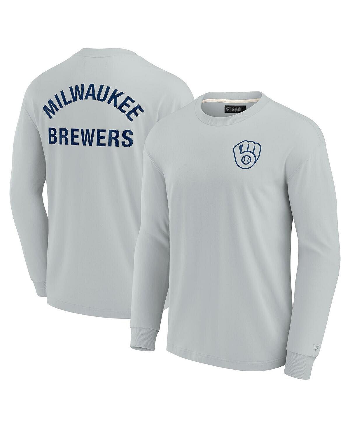Мужская и женская серая супермягкая футболка с длинным рукавом Milwaukee Brewers Fanatics Signature, Серый, Мужская и женская серая супермягкая футболка с длинным рукавом Milwaukee Brewers Fanatics Signature
Мужская и женская серая супермягкая футболка с длинным рукавом Milwaukee Brewers Fanatics Signature, Серый, Мужская и женская серая супермягкая футболка с длинным рукавом Milwaukee Brewers Fanatics Signature