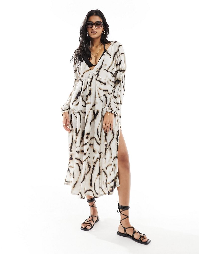 Кремовое пляжное платье макси с длинными рукавами Isla & Bird
Кремовое пляжное платье макси с длинными рукавами Isla & Bird