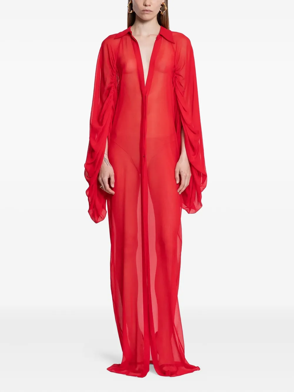 Платье-рубашка с драпировкой Mônot, красный
Платье-рубашка с драпировкой Mônot, красный