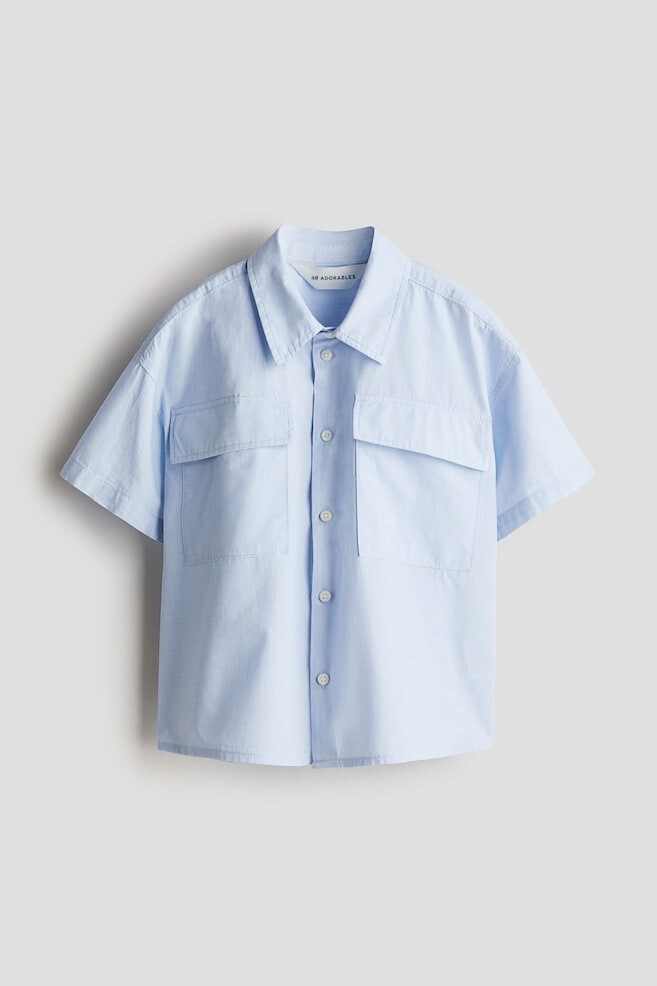 Рубашка свободного кроя из хлопка H&M, голубой
Рубашка свободного кроя из хлопка H&M, голубой