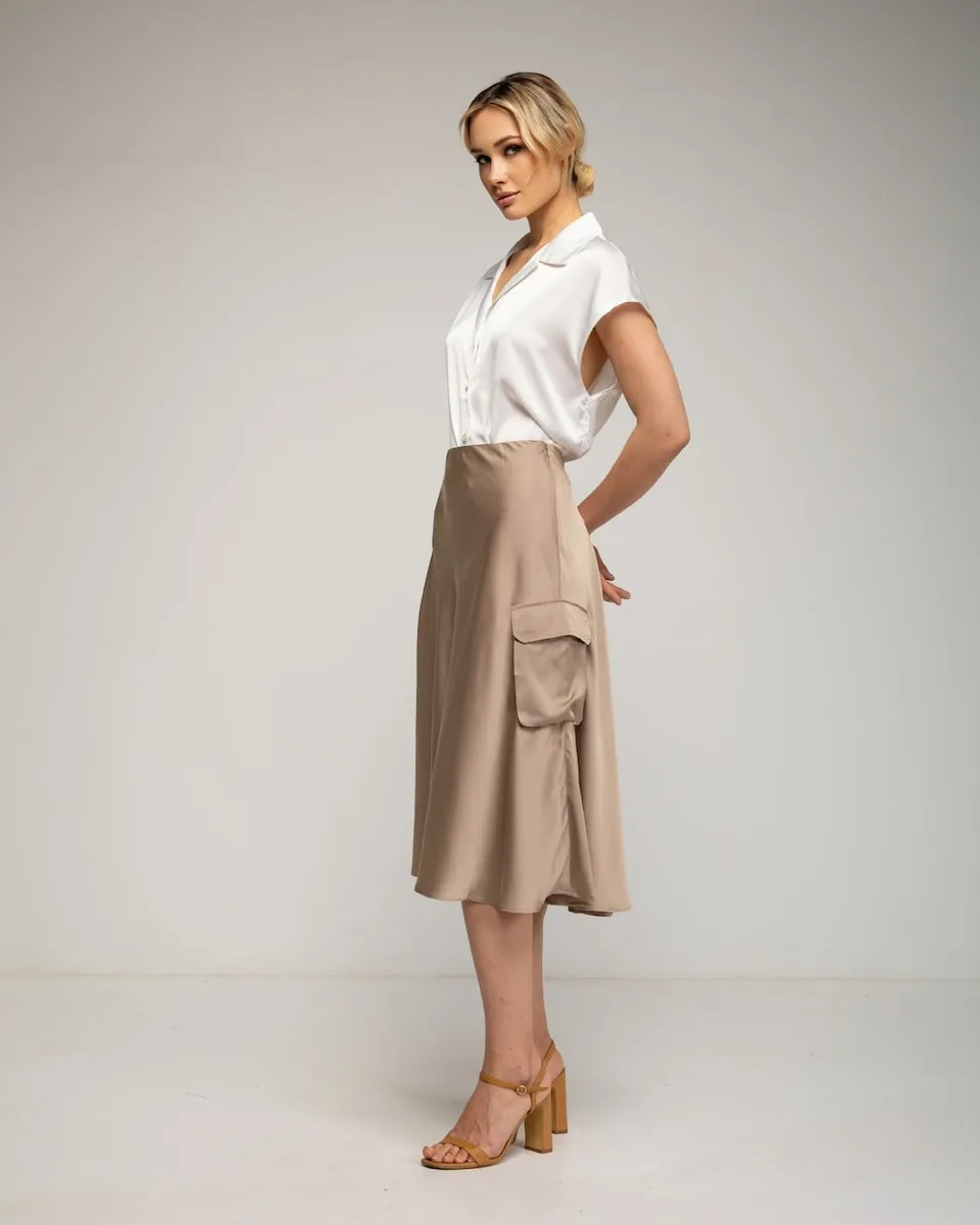 Миди-юбка из сатина в стиле карго Tantra, бежевый
Миди-юбка из сатина в стиле карго Tantra, бежевый