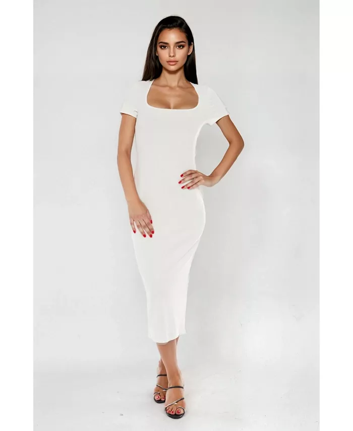 Женское платье-футболка макси с квадратным вырезом Bebe, белый
Женское платье-футболка макси с квадратным вырезом Bebe, белый