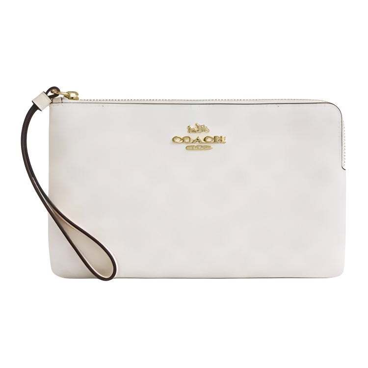 COACH Женская белая клатч из прорезиненной ткани с угловой молнией
COACH Женская белая клатч из прорезиненной ткани с угловой молнией