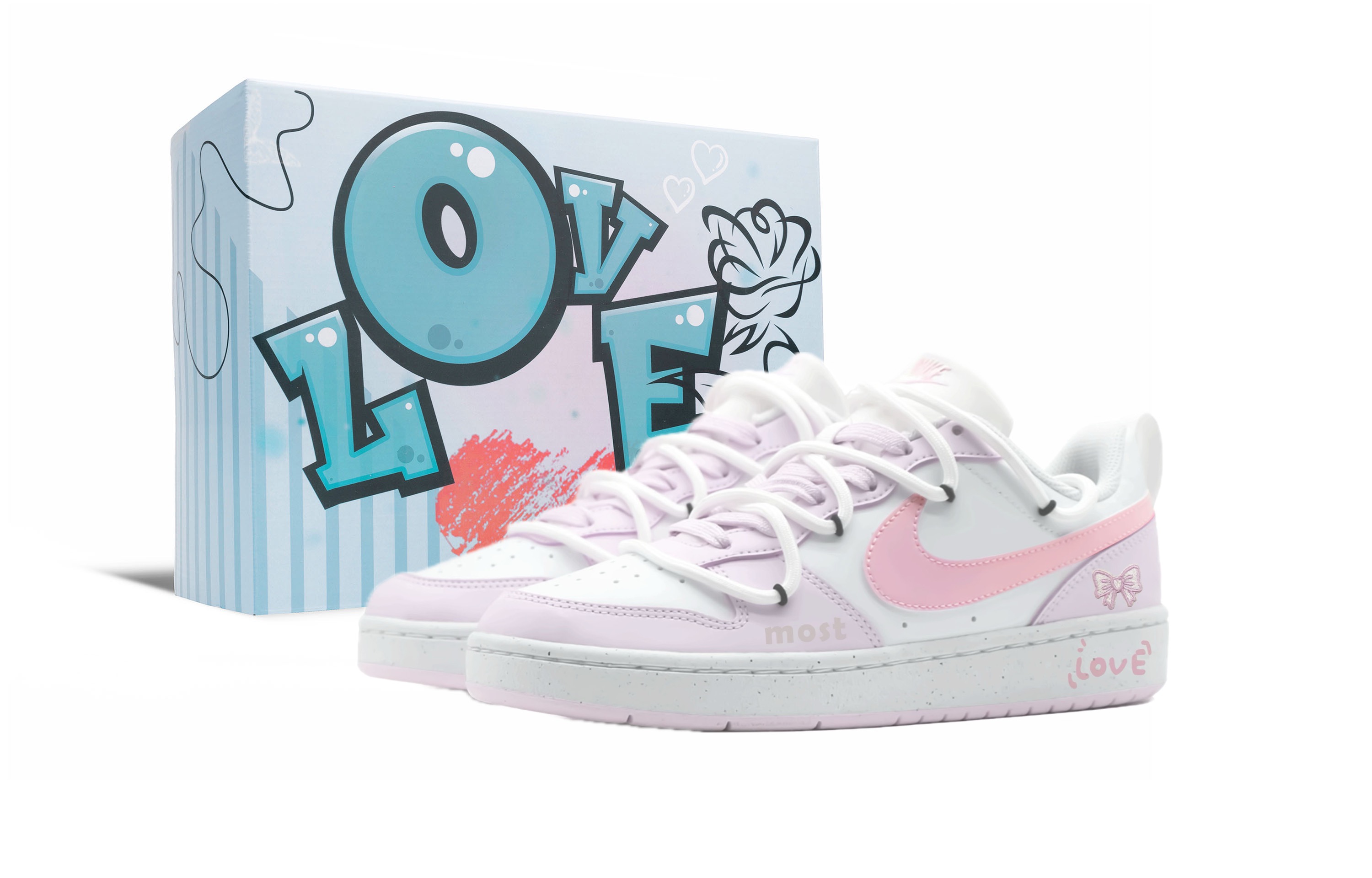 Детские скейтерские кроссовки Court Borough для младших школьников Nike, белый/розовый 
Детские скейтерские кроссовки Court Borough для младших школьников Nike, белый/розовый