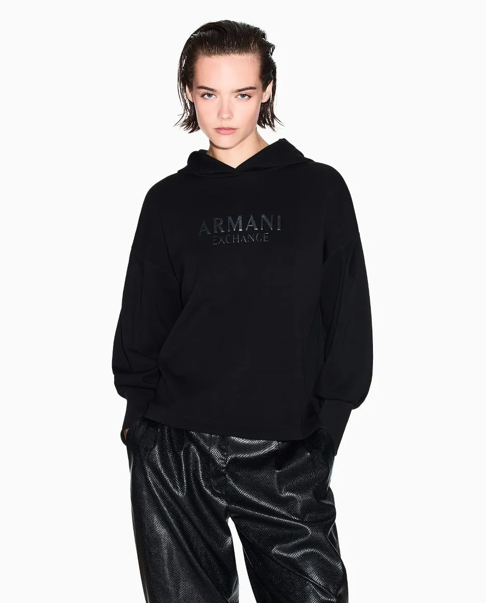 Женская толстовка с капюшоном и длинными манжетами Armani Exchange, черный
Женская толстовка с капюшоном и длинными манжетами Armani Exchange, черный