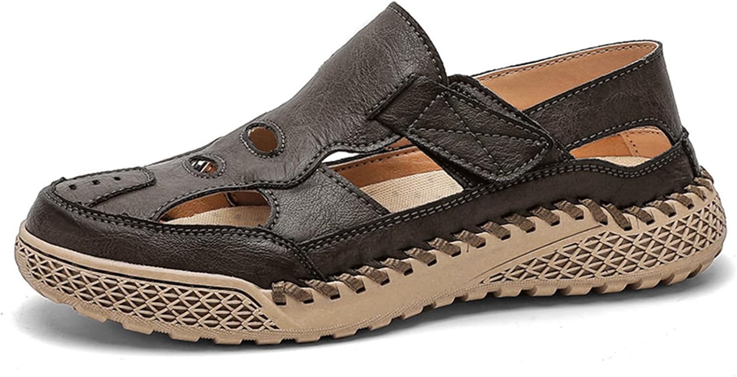 Мужские сандалии Abborora ручной работы из кожи, закрытый носок, мягкие и удобные для пляжа, черный
Мужские сандалии Abborora ручной работы из кожи, закрытый носок, мягкие и удобные для пляжа, черный