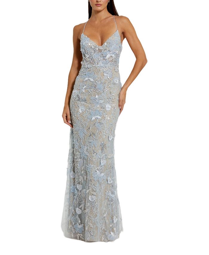 Платье без рукавов с цветочной вышивкой и открытой спиной Mac Duggal, синий
Платье без рукавов с цветочной вышивкой и открытой спиной Mac Duggal, синий