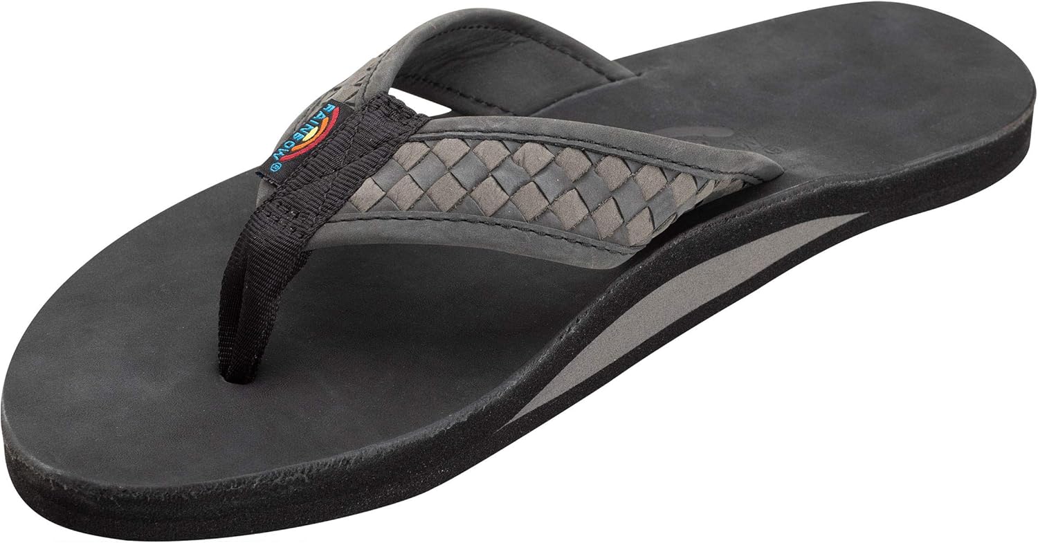 Мужские сандалии Rainbow The Bentley из роскошной кожи - один слой, ручное плетение ремешка Rainbow Sandals, черный/серый
Мужские сандалии Rainbow The Bentley из роскошной кожи - один слой, ручное плетение ремешка Rainbow Sandals, черный/серый