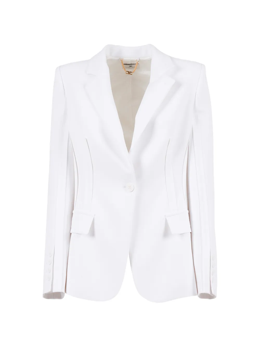 Однобортный пиджак на пуговицах Elisabetta Franchi, белый
Однобортный пиджак на пуговицах Elisabetta Franchi, белый